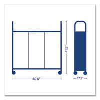 Callero Plus Treble Column Trolley Set 17, Metal, 1 Shelf, 16 F1 Bins, 4 F2 Bins, 40.6" X 17.3" X 41.5", Silver/trans Frost