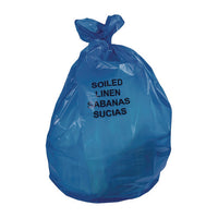 Healthcare Pre-printed High-density Can Liners, Soiled Linen, 45 Gal, 18 Mic, 40" X 48", Blue, Flat Pack, 200/carton