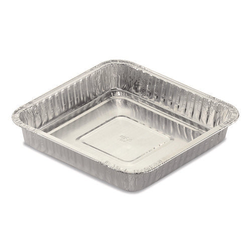 Square Cake Pan, 30 Gauge, 48 Oz, 8 X 8 X 1.53, Silver, Aluminum, 200/carton