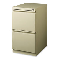 Full-width Pull 20 Deep Mobile Pedestal File, 2-drawer: File/file, Letter, Putty, 15x19.88x27.75, Ships In 4-6 Business Days