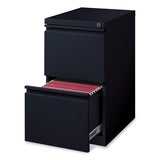 Full-width Pull 20 Deep Mobile Pedestal File, 2-drawer: File/file, Letter, Black, 15x19.88x27.75, Ships In 4-6 Business Days
