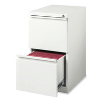 Full-width Pull 20 Deep Mobile Pedestal File, 2-drawer: File/file, Letter, White, 15x19.88x27.75, Ships In 4-6 Business Days