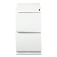 Full-width Pull 20 Deep Mobile Pedestal File, 2-drawer: File/file, Letter, White, 15x19.88x27.75, Ships In 4-6 Business Days
