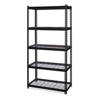 Iron Horse 2300 Wire Deck Shelving, Five-shelf, 36w X 18d X 72h, Black, Ships In 4-6 Business Days