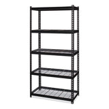 Iron Horse 2300 Wire Deck Shelving, Five-shelf, 36w X 18d X 72h, Black, Ships In 4-6 Business Days