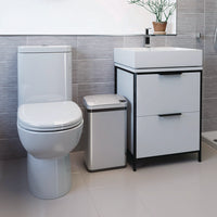 Rectangular Sensor Trash Can, 4 Gal, Plastic/stainless Steel, Silver