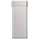 Open Top Trash Can, Rectangular, 16 Gal, Plastic/stainless Steel, Silver