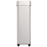 Open Top Trash Can With Wheels, 21 Gal, Plastic/stainless Steel, Silver