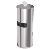 Side-entry Trash Can With Gym Wipe Dispenser, 9 Gal, Stainless Steel, Silver