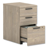 10500 Series Mobile Pedestal File, Left/right, 3-drawers: Box/box/file, Legal/letter, Kingswood Walnut, 15.75" X 22.75" X 28"