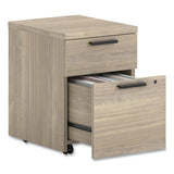 10500 Series Mobile Pedestal File, Left/right, 2-drawers: Box/file, Legal/letter, Kingswood Walnut, 15.75" X 19" X 22"