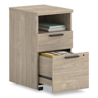10500 Series Mobile Pedestal File, Left/right, Shelf And Box/file Drawers, Legal/letter, Kingswood Walnut, 15.75" X 19" X 28"