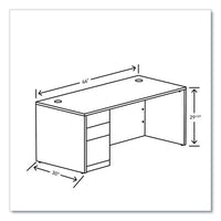 10500 Series Single Pedestal Desk, Left Pedestal: Box/box/file, 66" X 30" X 29.5", Pinnacle