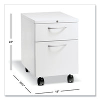 Flagship Mobile Pedestal, Left/right, 2 Drawer: Box/file, Letter, Designer White, 15 X 22.88 X 22