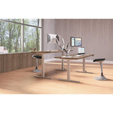 Dual Monitor Arm W/usb, 21" Monitors, 360 Deg Rotation/pan,+15 Deg/-85 Deg Tilt, Silver, Up To 19.8lb, Ships In 7-10 Bus Days