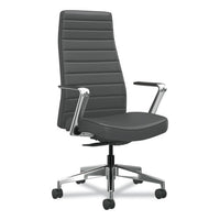 Cofi Executive High Back Chair, Supports Up To 300 Lb, 15.5 To 20.5 Seat Height, Graphite Seat/back, Polished Aluminum Base
