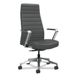 Cofi Executive High Back Chair, Supports Up To 300 Lb, 15.5 To 20.5 Seat Height, Graphite Seat/back, Polished Aluminum Base