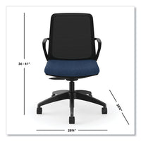 Cliq Office Chair, Supports Up To 300 Lb, 17" To 22" Seat Height, Navy Seat, Black Back/base, Ships In 7-10 Business Days