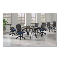Flexion Mesh Back Chair, Supports Up To 300 Lb, 14.81" To 19.7" Seat Ht, Navy Seat, Black Back/base, Ships In 7-10 Bus Days