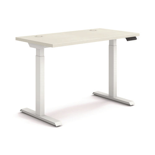 Coordinate Height Adjustable Desk Bundle 2-stage,46" X 22" X 27.75" To 47", Silver Mesh/designer White,ships In 7-10 Bus Days