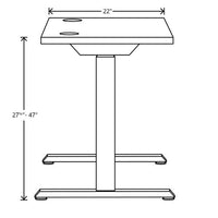 Coordinate Height Adjustable Desk Bundle 2-stage, 58" X 22" X 27.75" To 47", Pinnacle\black, Ships In 7-10 Business Days