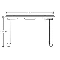 Coordinate Height Adjustable Desk Bundle 2-stage, 46" X 22" X 27.75" To 47", Pinnacle\silver, Ships In 7-10 Business Days