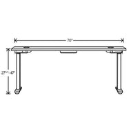 Coordinate Height Adjustable Desk Bundle 2-stage, 70" X 22" X 27.75" To 47", Pinnacle\silver, Ships In 7-10 Business Days