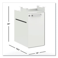 Fuse Undermount Storage Pedestal, 1 Open Shelf And 1 Cubby, Left/right Orientation, Designer White, 10" X 14.37" X 20"