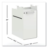 Fuse Undermount Storage Pedestal, 1 Open Shelf And 1 Cubby, Left/right Orientation, Designer White, 10" X 14.37" X 20"