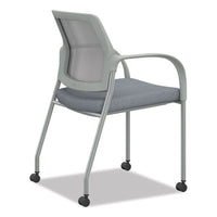 Ignition Series Mesh Back Mobile Stacking Chair, 25 X 21.75 X 33.5, Basalt/fog, Textured Silver Base, Ships In 7-10 Bus Days