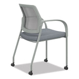 Ignition Series Mesh Back Mobile Stacking Chair, 25 X 21.75 X 33.5, Basalt/fog, Textured Silver Base, Ships In 7-10 Bus Days