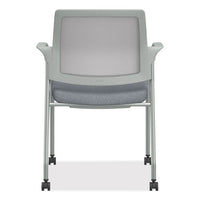 Ignition Series Mesh Back Mobile Stacking Chair, 25 X 21.75 X 33.5, Basalt/fog, Textured Silver Base, Ships In 7-10 Bus Days