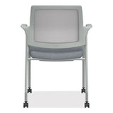 Ignition Series Mesh Back Mobile Stacking Chair, 25 X 21.75 X 33.5, Basalt/fog, Textured Silver Base, Ships In 7-10 Bus Days