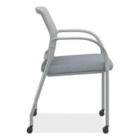 Ignition Series Mesh Back Mobile Stacking Chair, 25 X 21.75 X 33.5, Basalt/fog, Textured Silver Base, Ships In 7-10 Bus Days