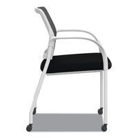 Ignition Series Mesh Back Mobile Stacking Chair, Fabric Seat, 25 X 21.75 X 33.5, Black/white, Ships In 7-10 Business Days