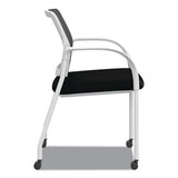 Ignition Series Mesh Back Mobile Stacking Chair, Fabric Seat, 25 X 21.75 X 33.5, Black/white, Ships In 7-10 Business Days
