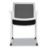 Ignition Series Mesh Back Mobile Stacking Chair, Fabric Seat, 25 X 21.75 X 33.5, Black/white, Ships In 7-10 Business Days