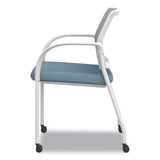 Ignition Series Mesh Back Mobile Stacking Chair, Fabric Seat, 25 X 21.75 X 33.5, Carolina/fog/white, Ships In 7-10 Bus Days