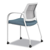 Ignition Series Mesh Back Mobile Stacking Chair, Fabric Seat, 25 X 21.75 X 33.5, Carolina/fog/white, Ships In 7-10 Bus Days