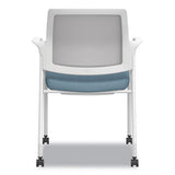 Ignition Series Mesh Back Mobile Stacking Chair, Fabric Seat, 25 X 21.75 X 33.5, Carolina/fog/white, Ships In 7-10 Bus Days