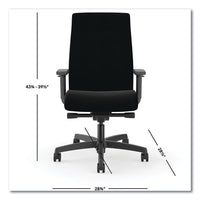Ignition 2.0 Upholstered Mid-back Task Chair, 17" To 21.5" Seat Height, Black Fabric Seat/back, Ships In 7-10 Business Days
