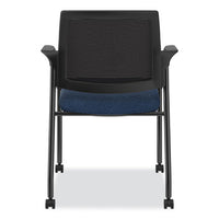 Ignition Series Guest Chair With Arms, 25" X 21.75" X 33.5", Navy Seat, Black Back, Black Base, Ships In 7-10 Business Days
