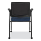 Ignition Series Guest Chair With Arms, 25" X 21.75" X 33.5", Navy Seat, Black Back, Black Base, Ships In 7-10 Business Days