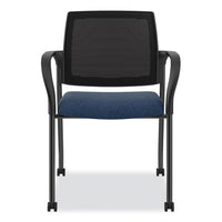Ignition Series Guest Chair With Arms, 25" X 21.75" X 33.5", Navy Seat, Black Back, Black Base, Ships In 7-10 Business Days