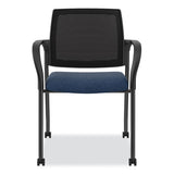 Ignition Series Guest Chair With Arms, 25" X 21.75" X 33.5", Navy Seat, Black Back, Black Base, Ships In 7-10 Business Days