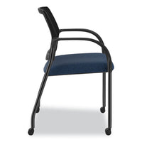 Ignition Series Guest Chair With Arms, 25" X 21.75" X 33.5", Navy Seat, Black Back, Black Base, Ships In 7-10 Business Days