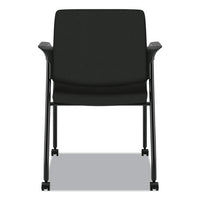 Ignition Series Guest Chair With Arms, Polyester Fabric Seat, 25" X 21.75" X 33.5", Black, Ships In 7-10 Business Days