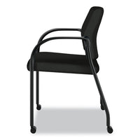 Ignition Series Guest Chair With Arms, Polyester Fabric Seat, 25" X 21.75" X 33.5", Black, Ships In 7-10 Business Days