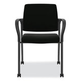 Ignition Series Guest Chair With Arms, Polyurethane Fabric Seat, 25" X 21.75" X 33.5", Black, Ships In 7-10 Business Days