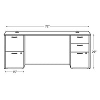 Mod Double Pedestal Desk Bundle, 72" X 30" X 29", Slate Teak, Ships In 7-10 Business Days